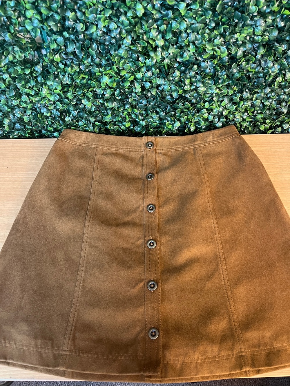 Hollister Brown Button-Front A-Line Skirt